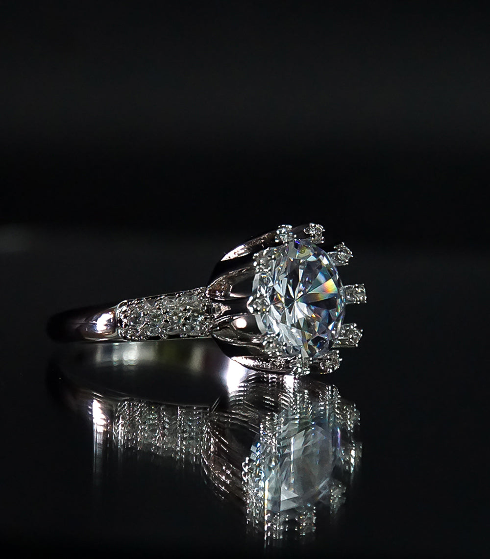 Silver Ring With White Stone