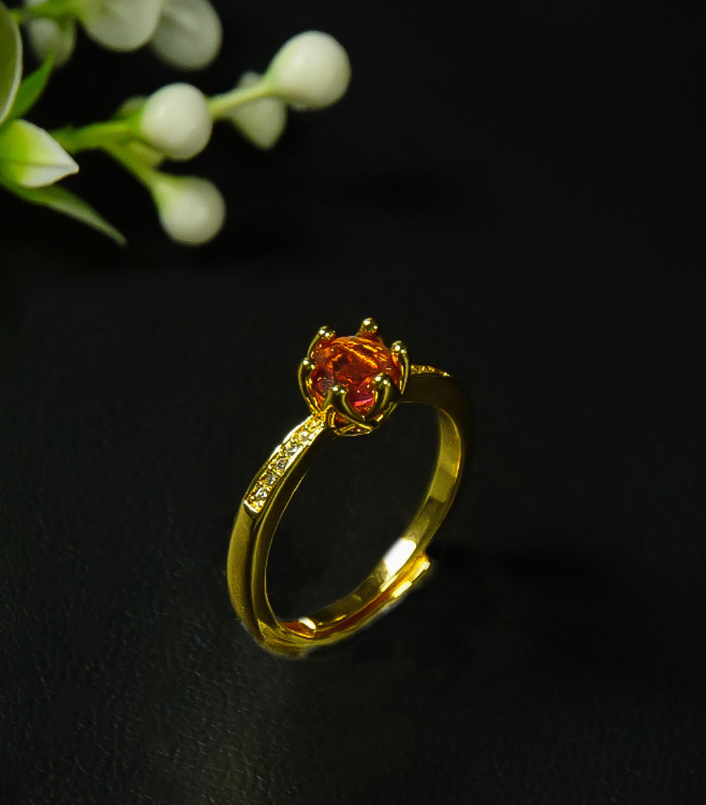 Golden ring orange stone