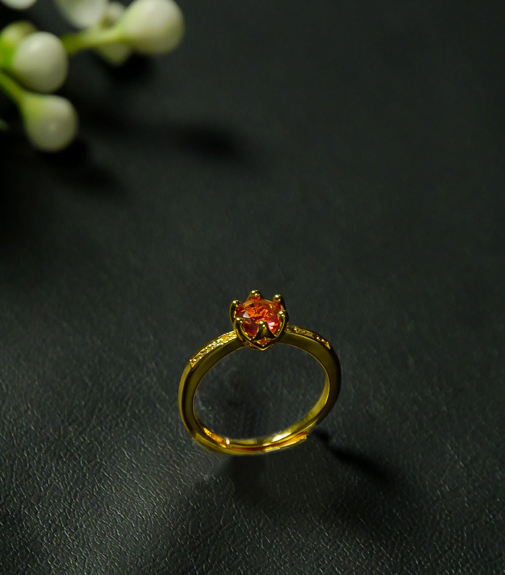 Golden ring orange stone