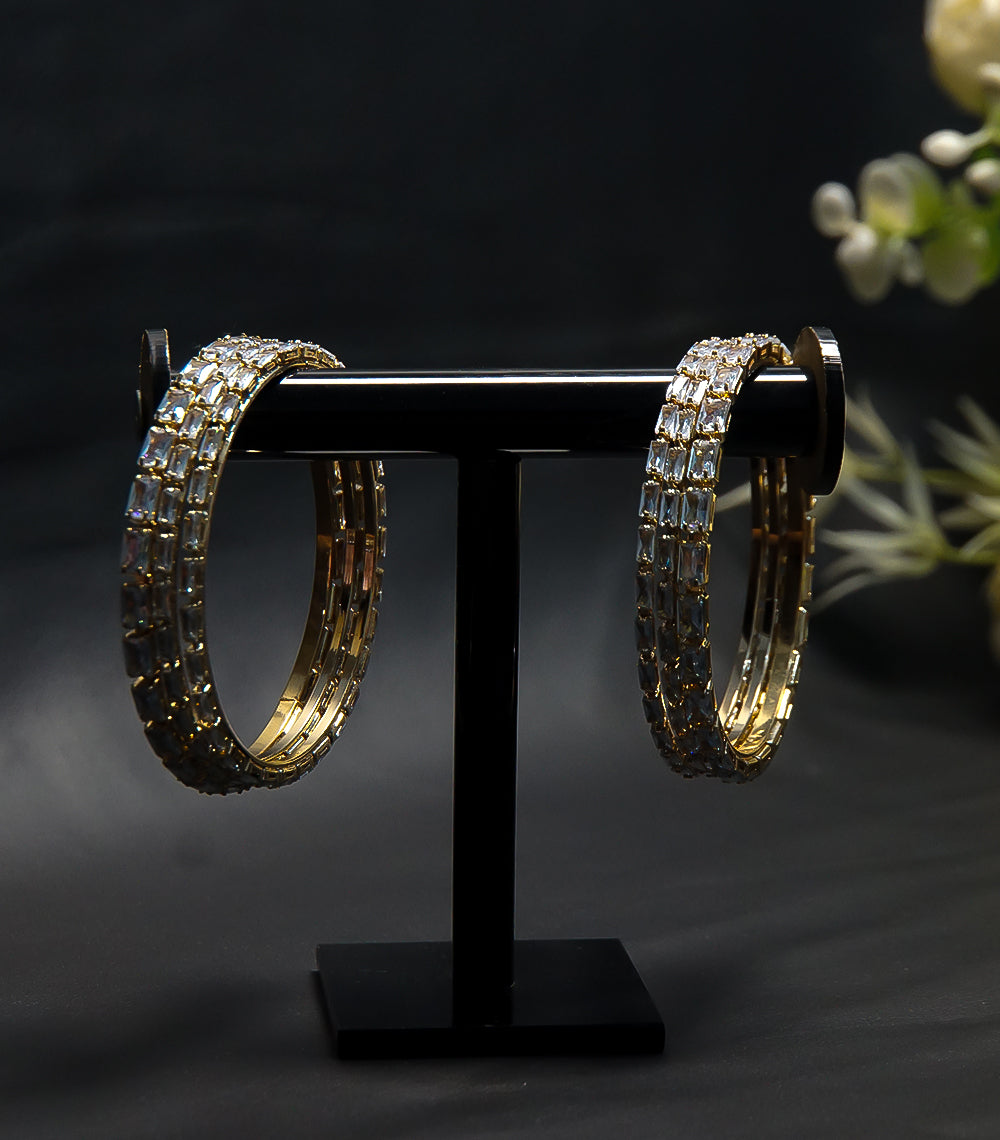 Crystal White Stone Bangles