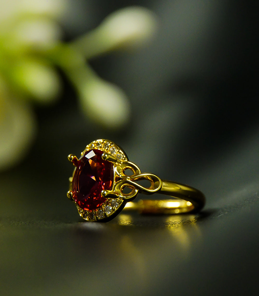 Golden Ring With Red Stone
