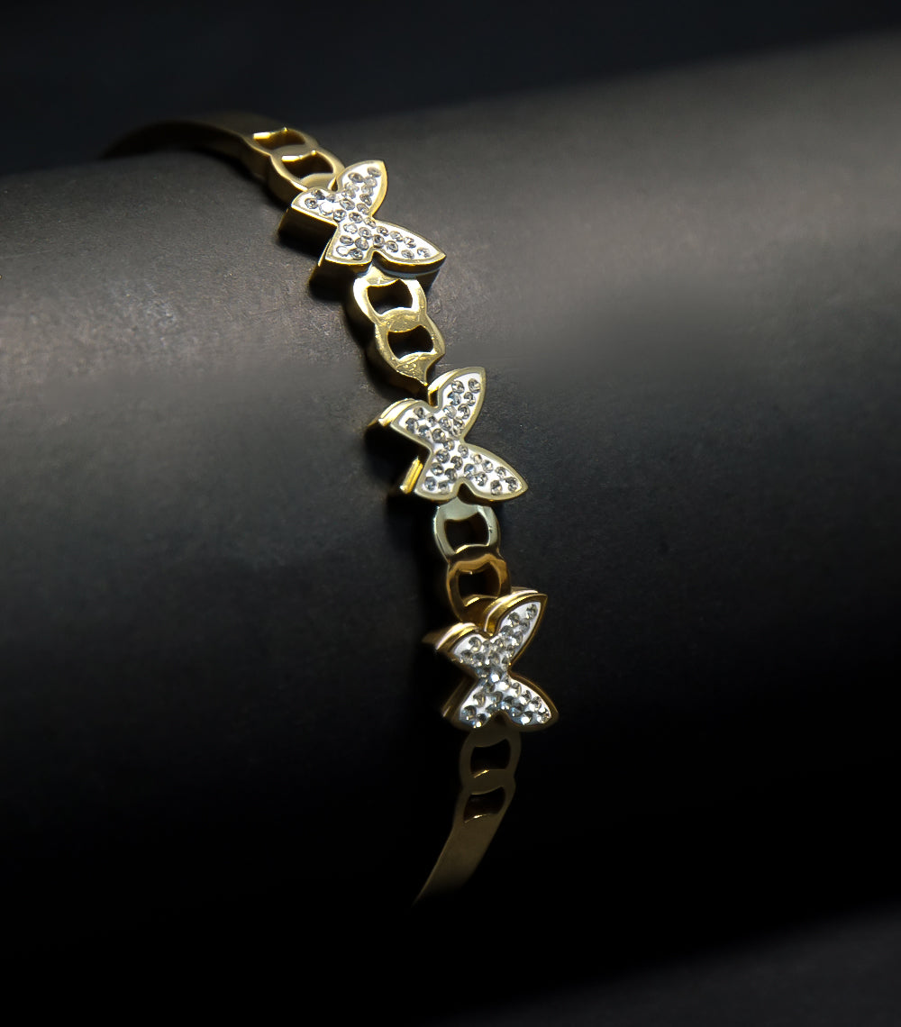 Butterfly Silver Stone Bracelet