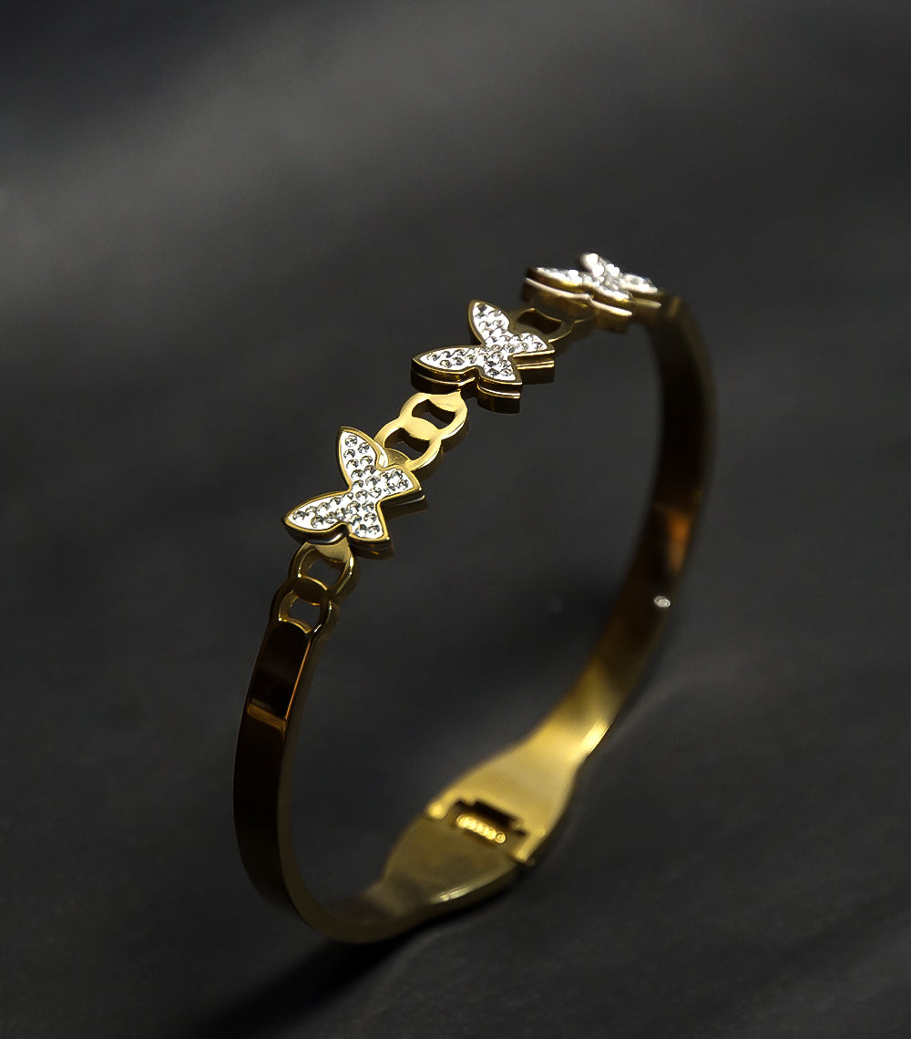 Butterfly Silver Stone Bracelet