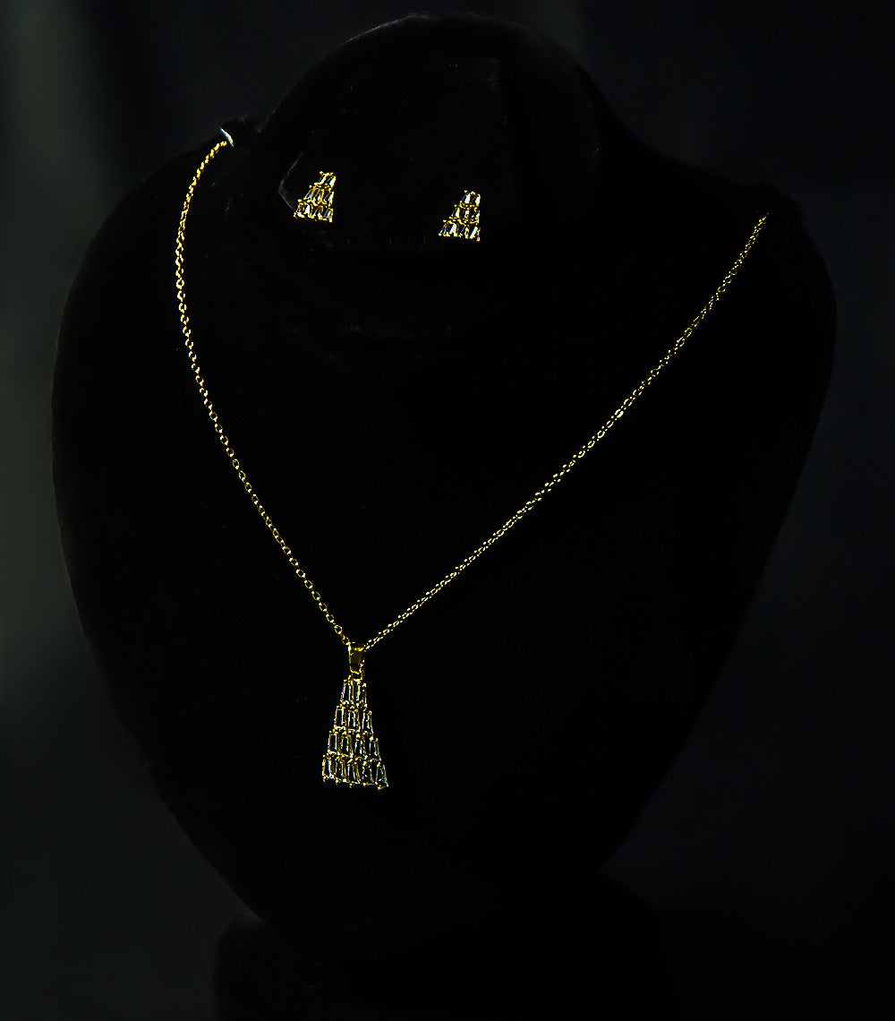 Golden Lightweight Metal Jewellery Set