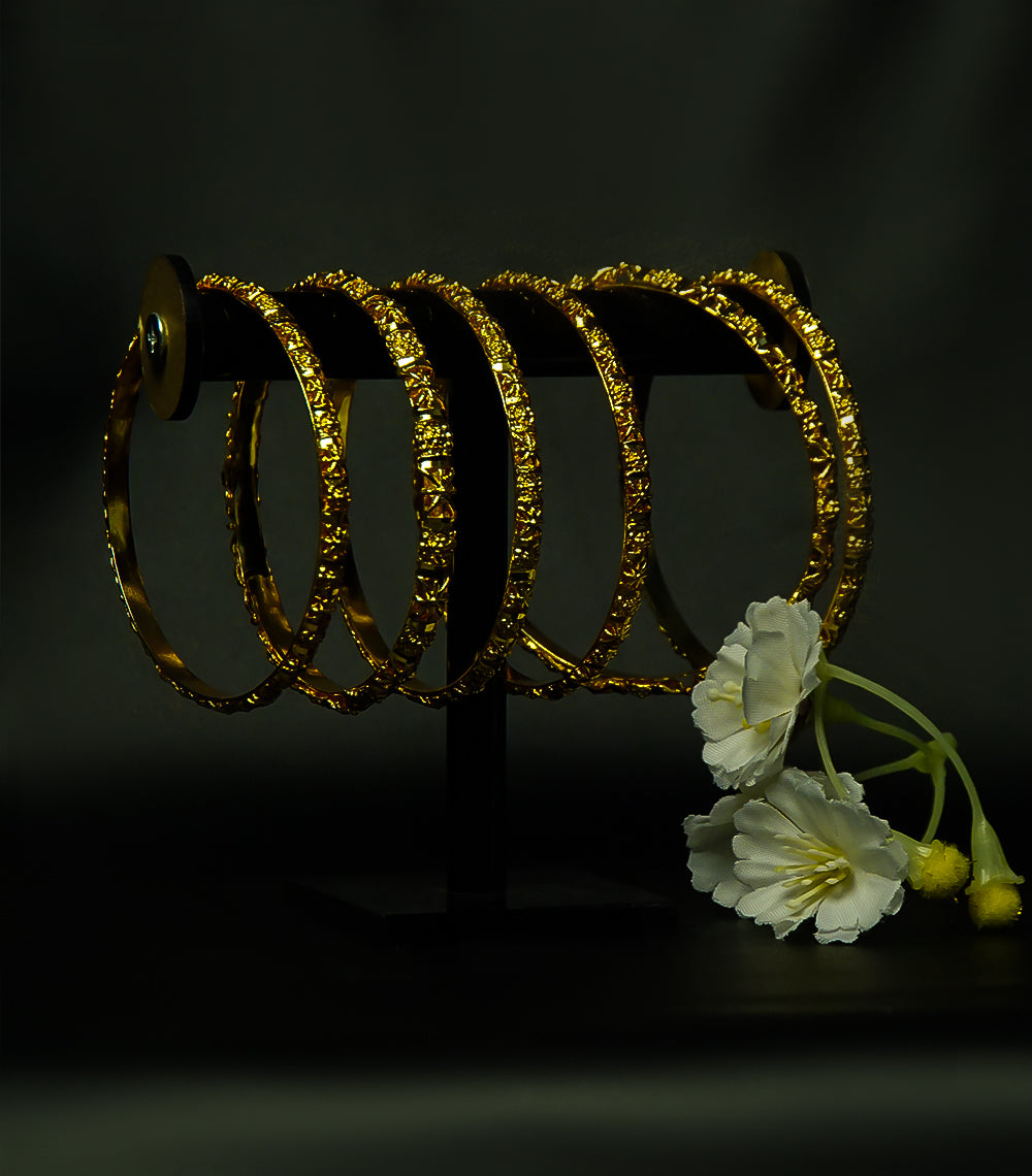 Golden Bridal Bangles – Set of 6