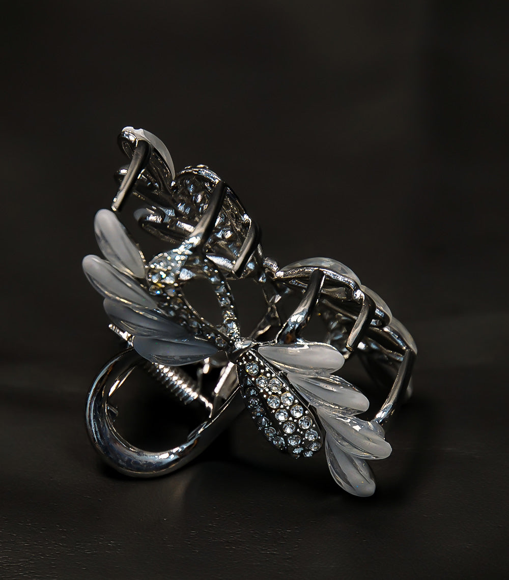 Golden Hair Catcher with White Stones