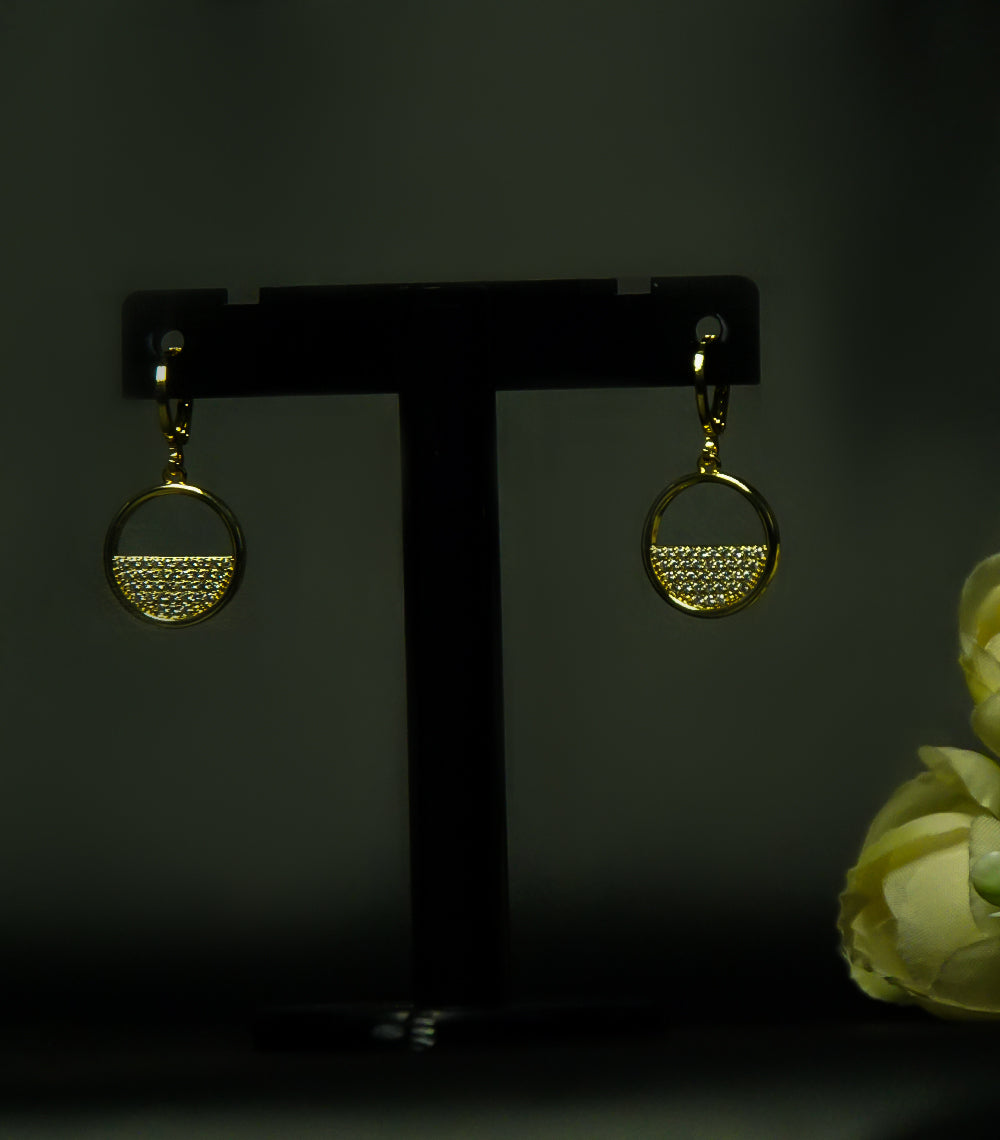 Golden Round Earring