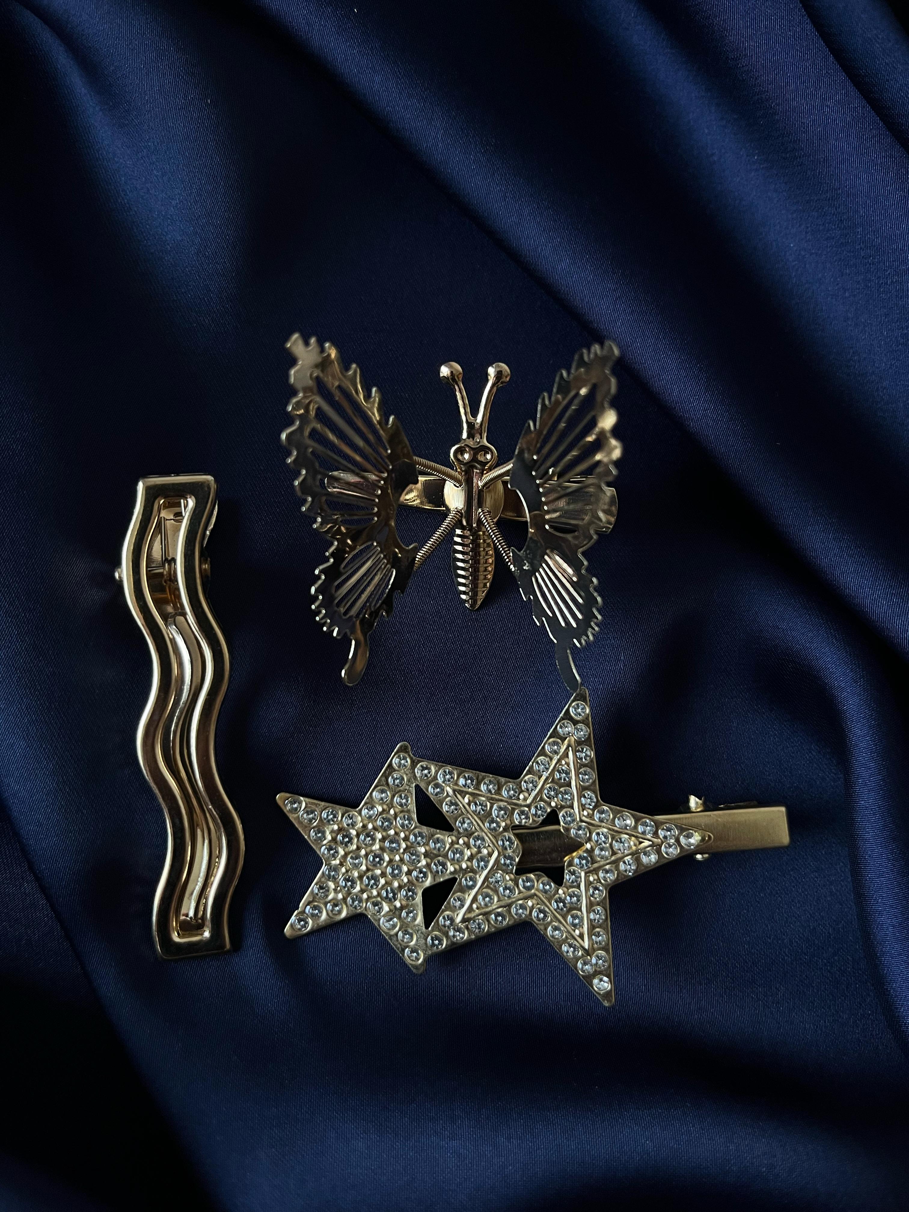 Golden Butterfly Hair Pins