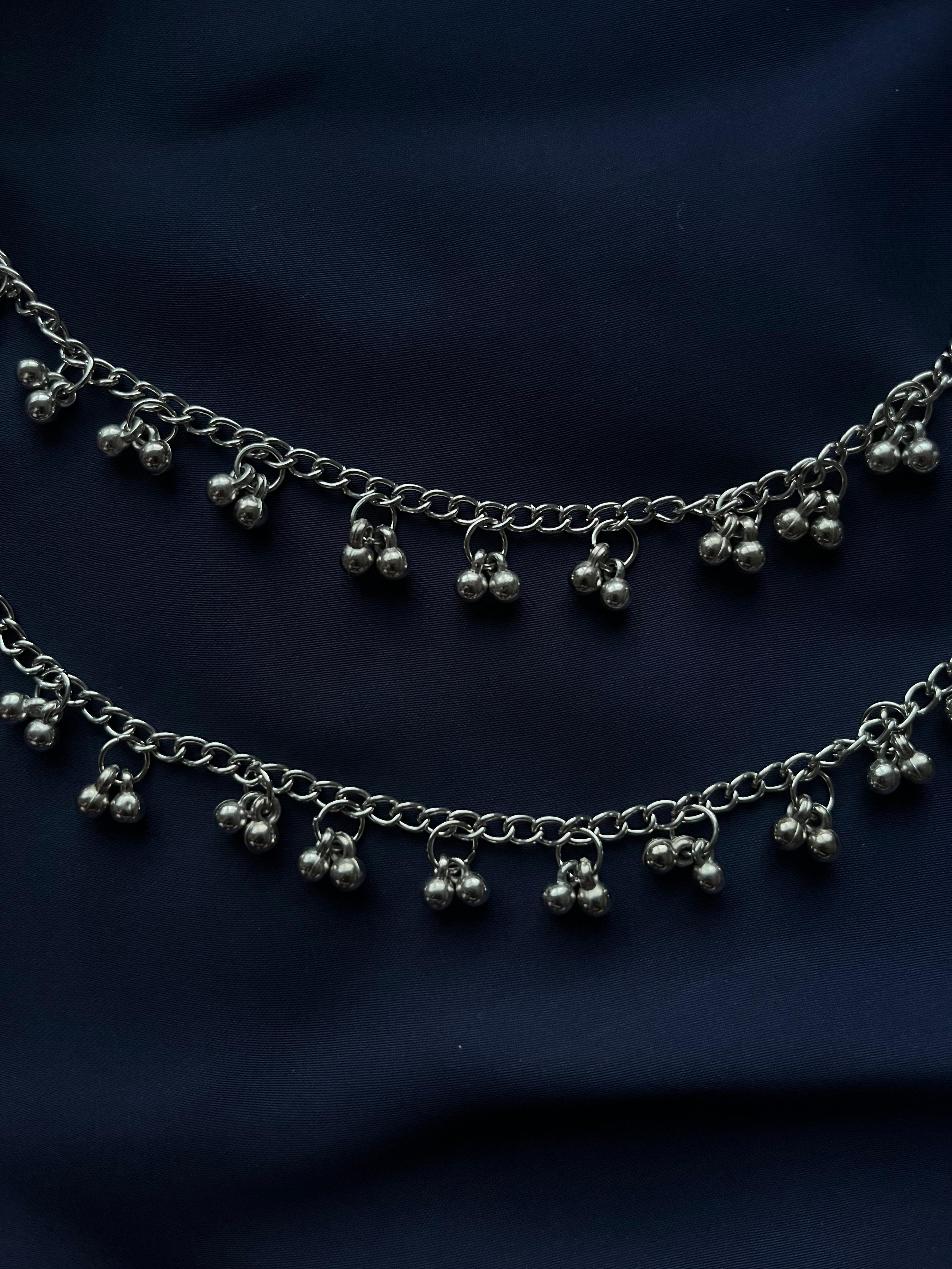 Silver Jhumka with Sahary