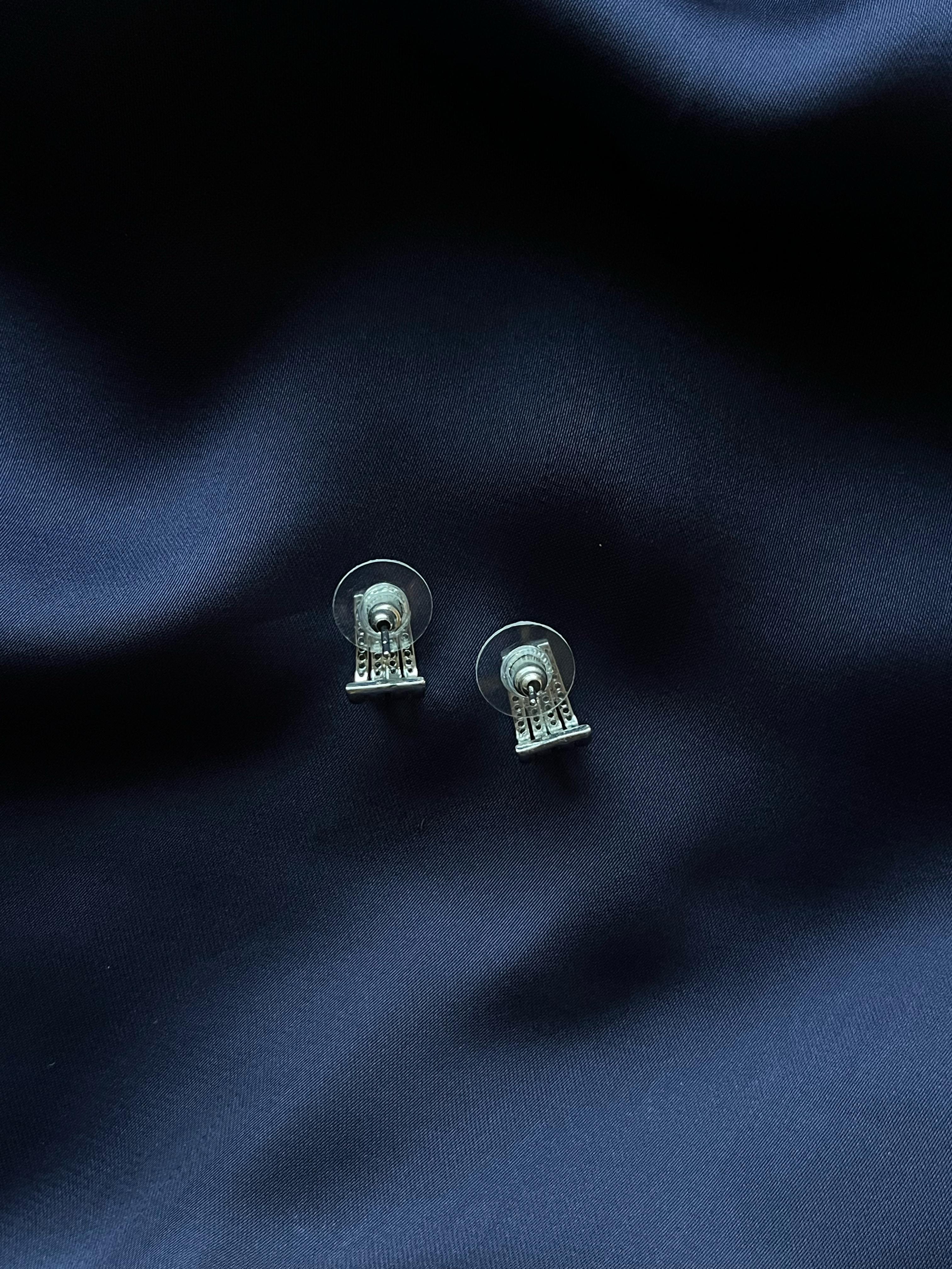 Silver Sparkling Stone Ear Studs