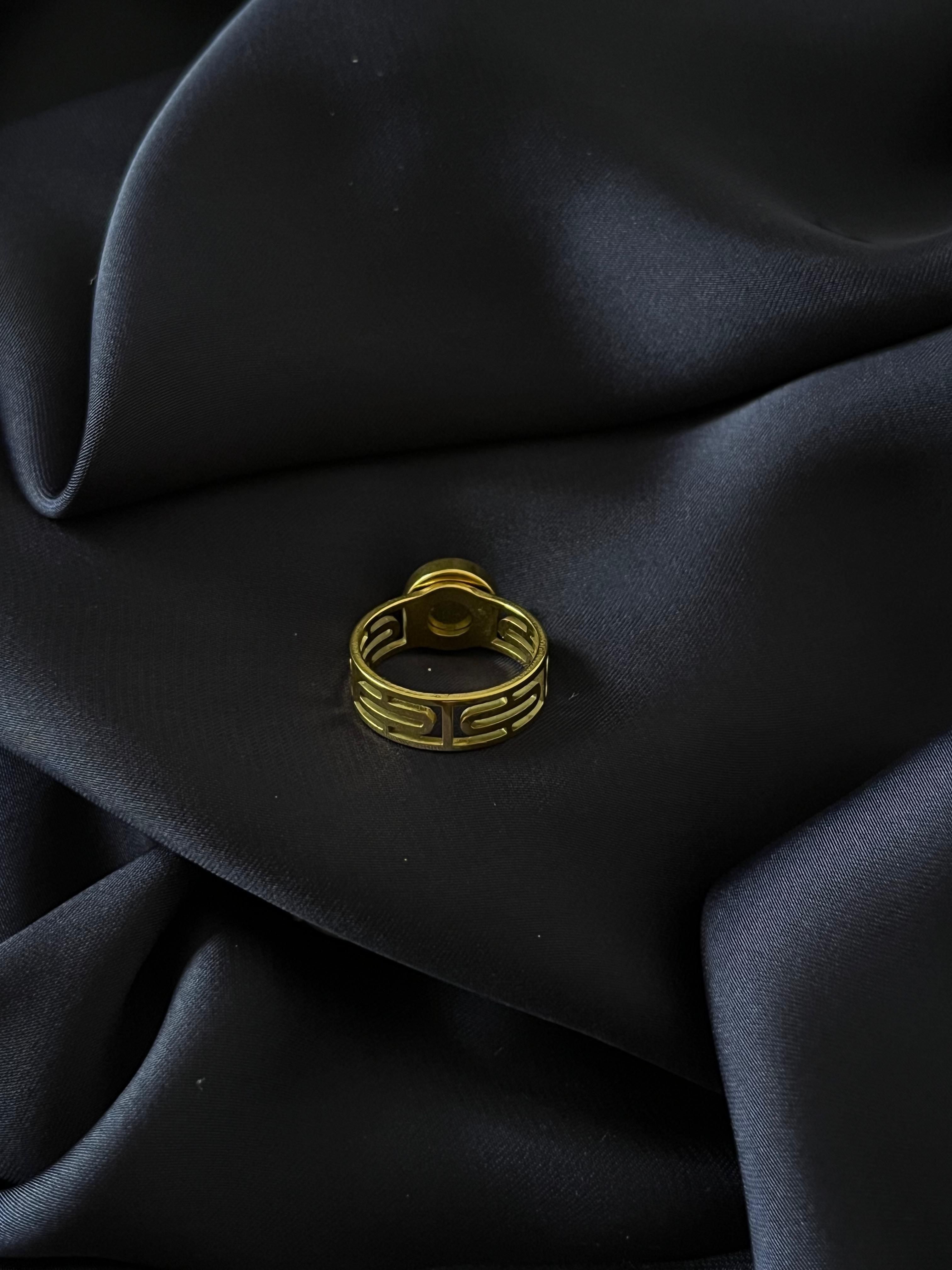 Versace Single Stone Ring