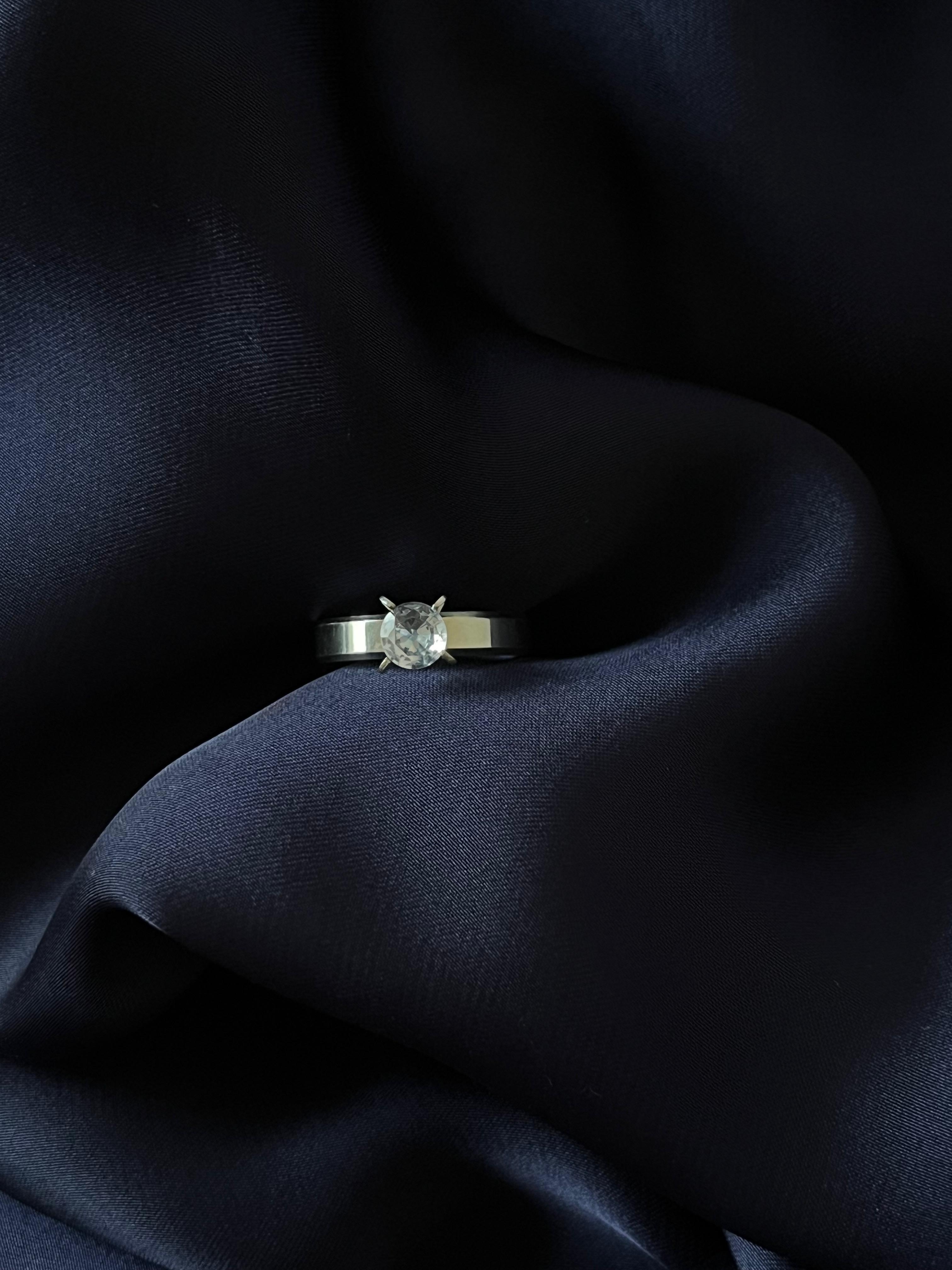 Silver Single Stone Ring