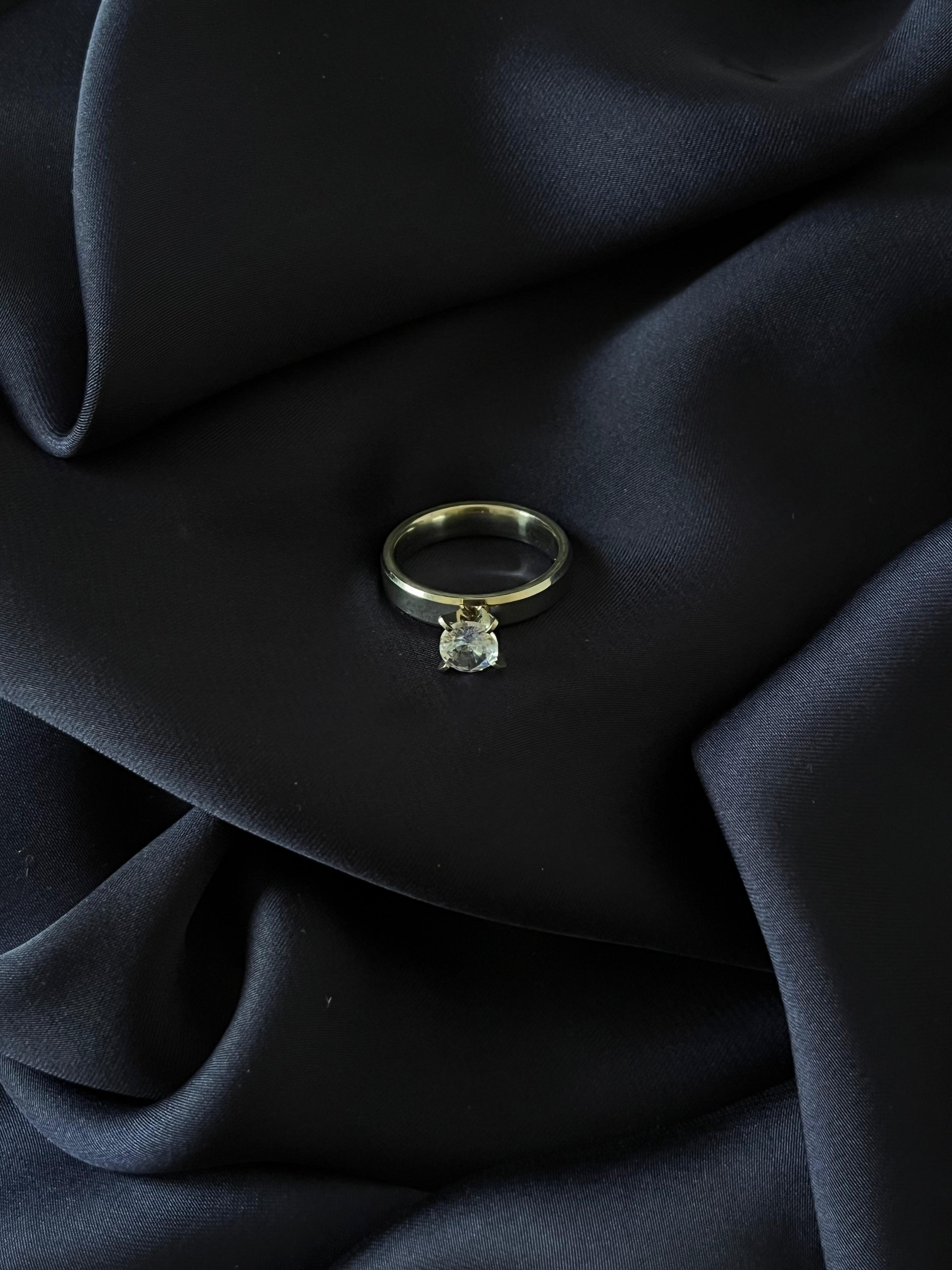 Silver Single Stone Ring