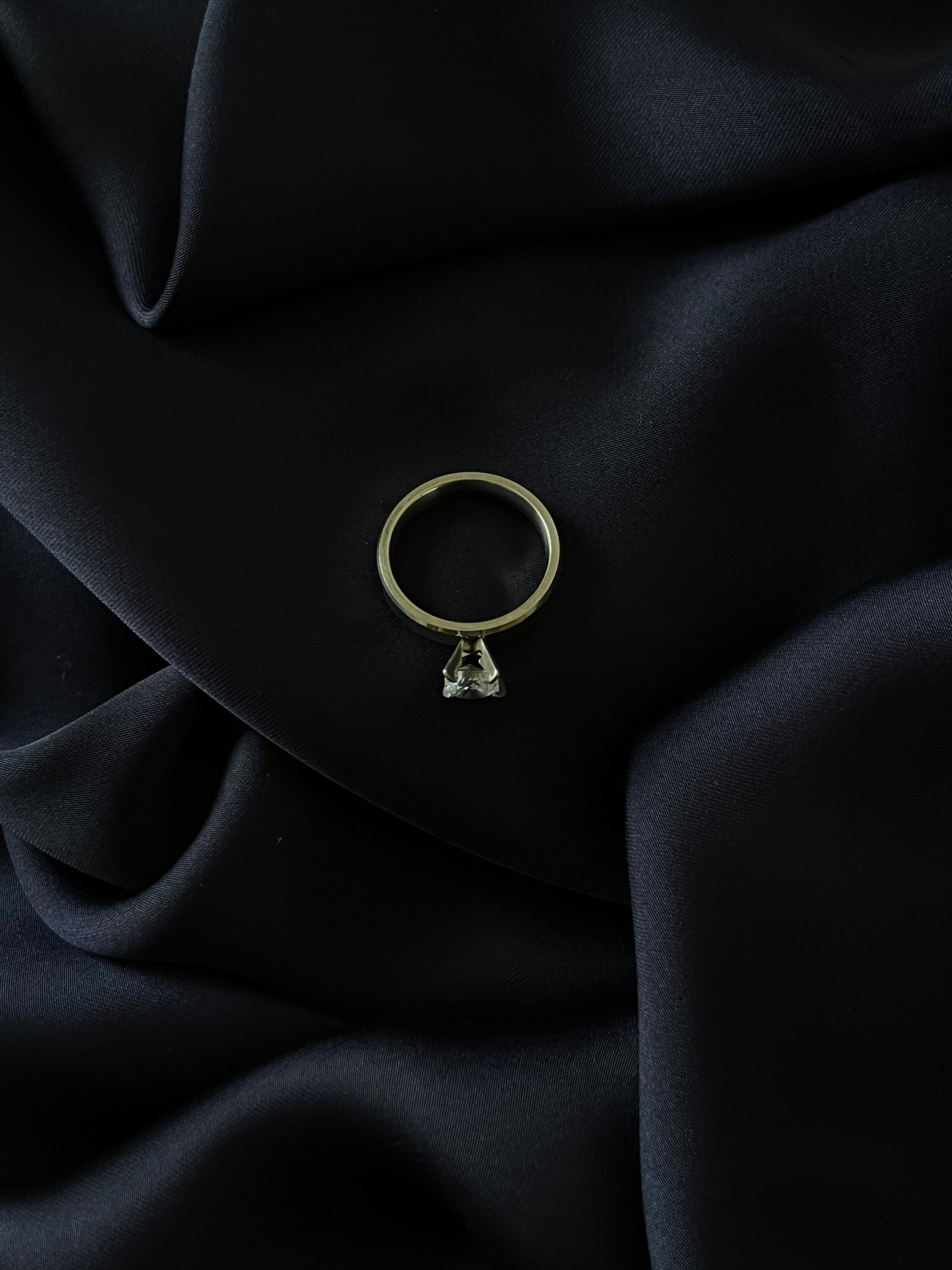 Silver Single Stone Ring